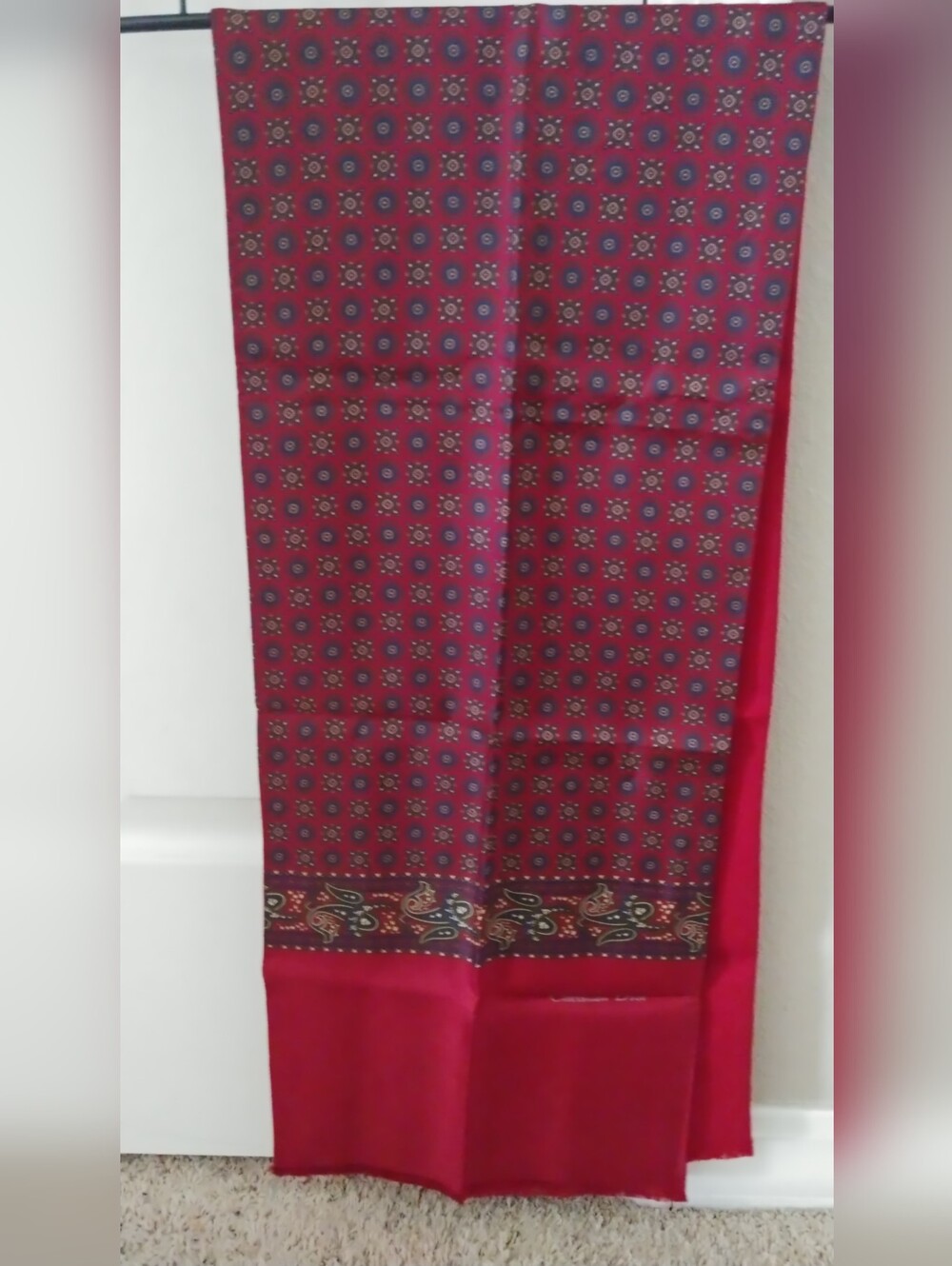 Christian Dior Red Silk Scarf